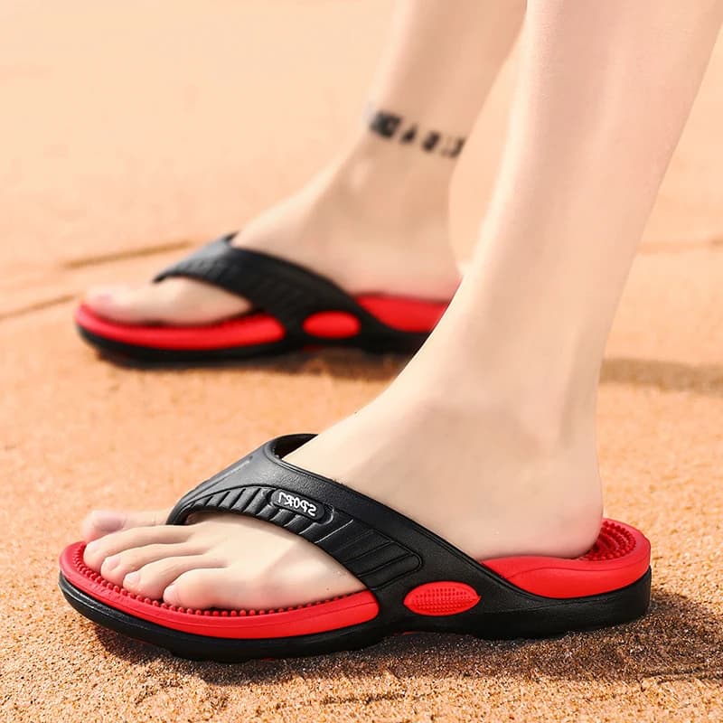 Ciabatte da uomo alla moda con fondo morbido 2025, pantofole da uomo con suola massaggiante in EVA, sandali da giardino e spiaggia, ciabatte estive da uomo 40-46