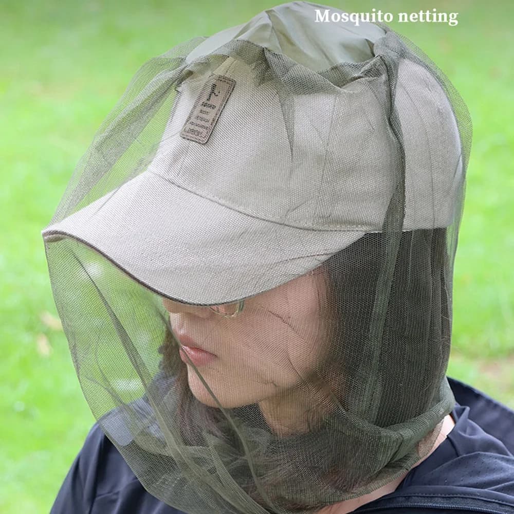3 pezzi di cappelli con zanzariera per escursionismo, campeggio e pesca, per la protezione di testa e viso contro zanzare, api e altri insetti.
