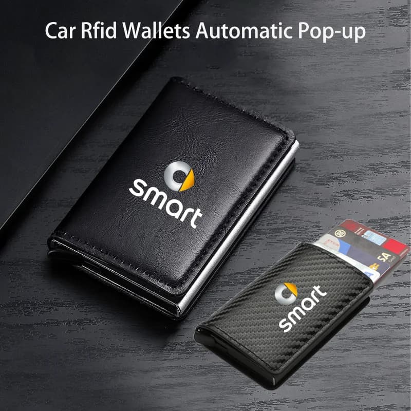 Portafogli RFID per Auto con Apertura Automatica, Porta Carte di Credito per Smart Fortwo 451 450 453 EQ Forfour Coupe Cabrio Crossblade