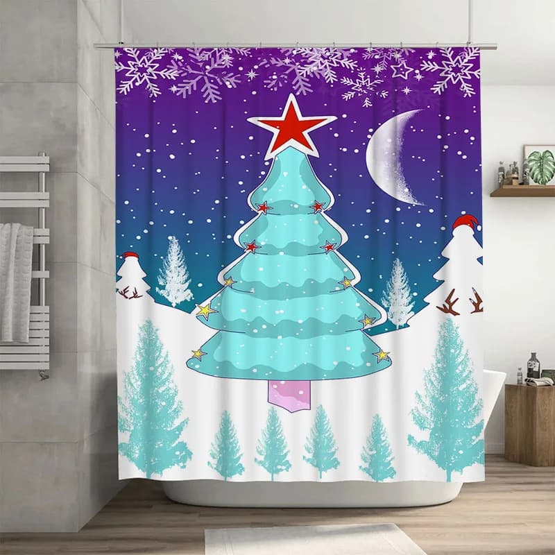 Tuniu Simpatici animali della foresta Tenda da doccia Woodland Cervo Volpe Coniglio Set di decorazioni per il bagno Tessuto impermeabile