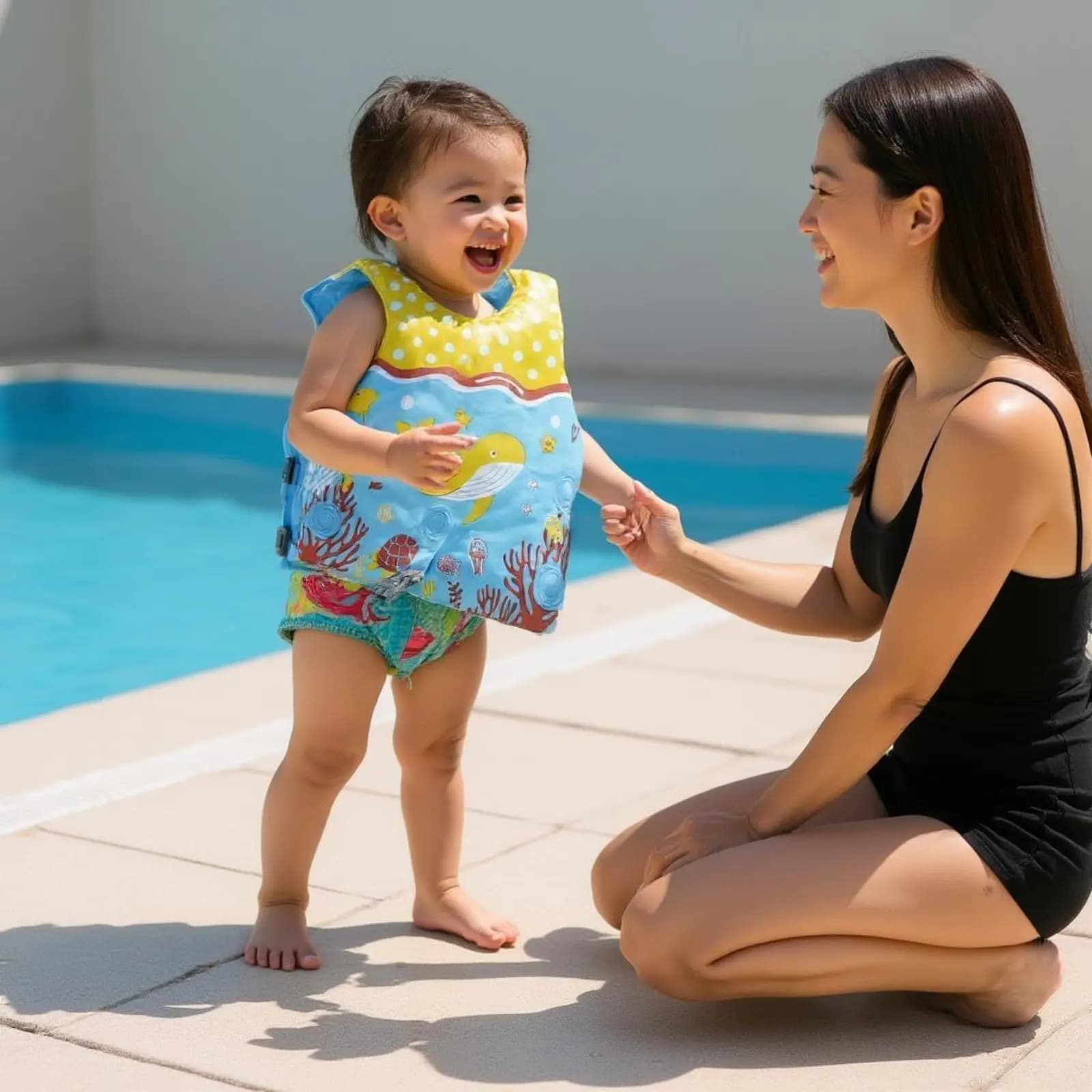 Giubbotto di salvataggio non gonfiabile per bambini con cerniera di sicurezza, giubbotto galleggiante per bambini, giubbotto di salvataggio con stampa cartone animato, attrezzatura di sicurezza acquatica per la spiaggia