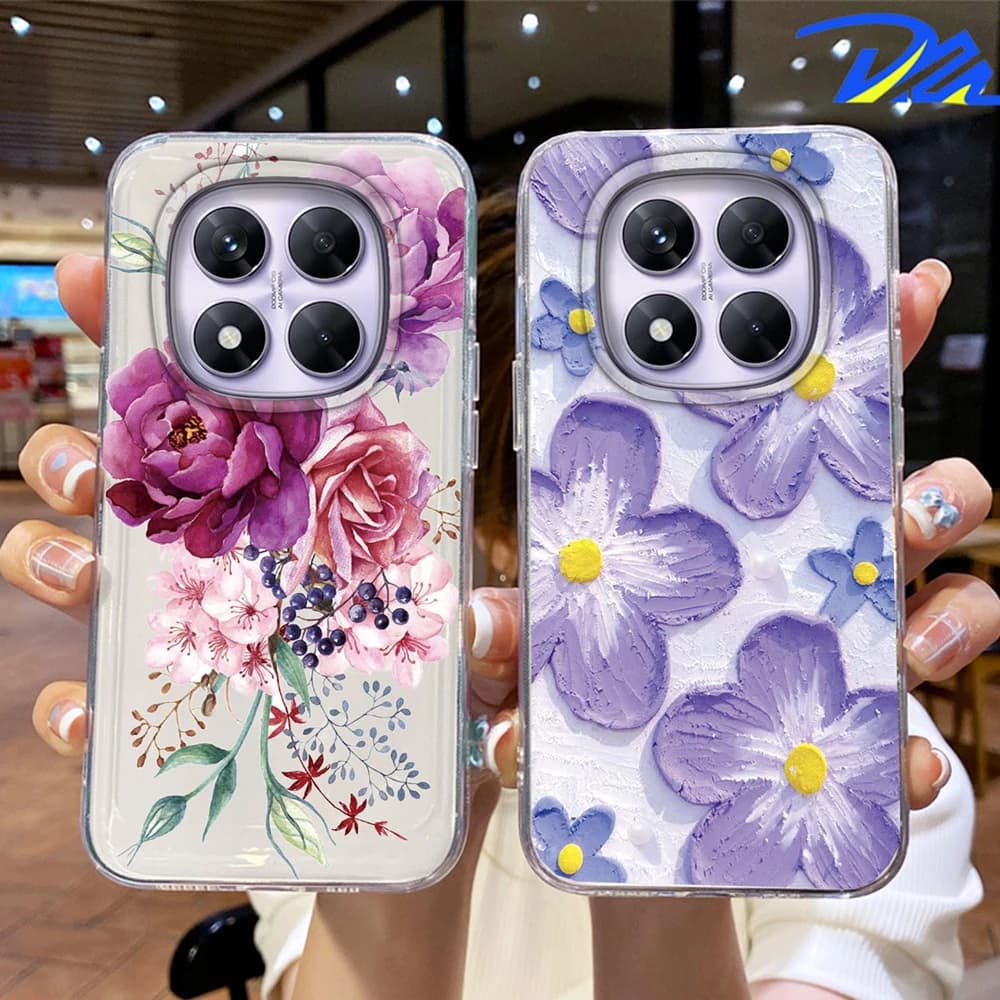 Phone Case For Xiaomi Redmi Note 15 Pro 5G 15C 15 Cover Silicone Transparent Clear Rose Flower Oil Painting Daisy Redmi Note15