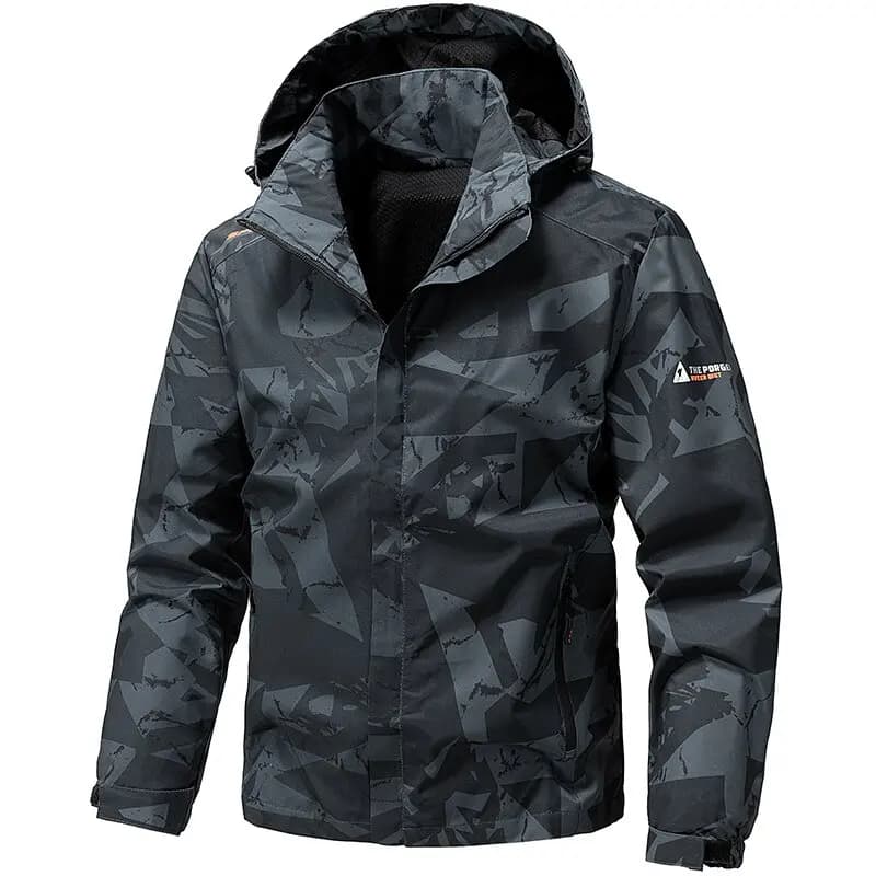 Spring and Autumn New Fashion Trend Outdoor Sports Waterproof Windproof Jacket Men's Loose Comfortable Plus Size Hooded Coat