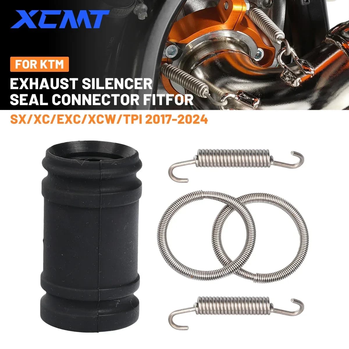 2024 2-Stroke Motorcycle Exhaust Muffler Tailpipe Rubber Seal Gasket Sleeve Hose For KTM SX XC XCW EXC HUSQVARNA TE TC GASGAS