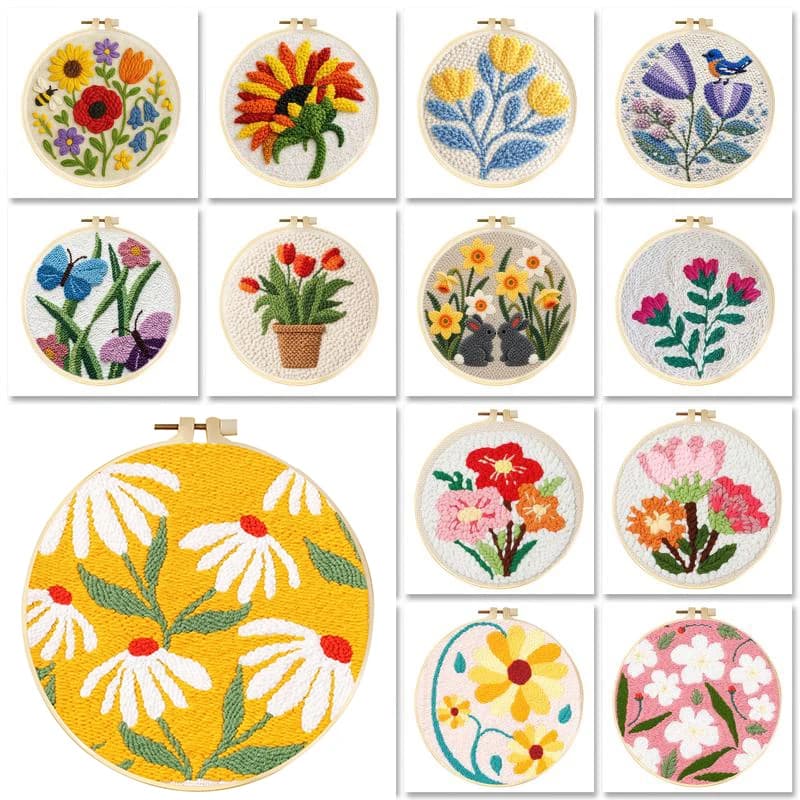 GATYZTORY Punch Needle Embroidery Sewing Accessories Embroidery Punch Needle Kit Sewing Diy Embroidery Poke Handmade Diy Set