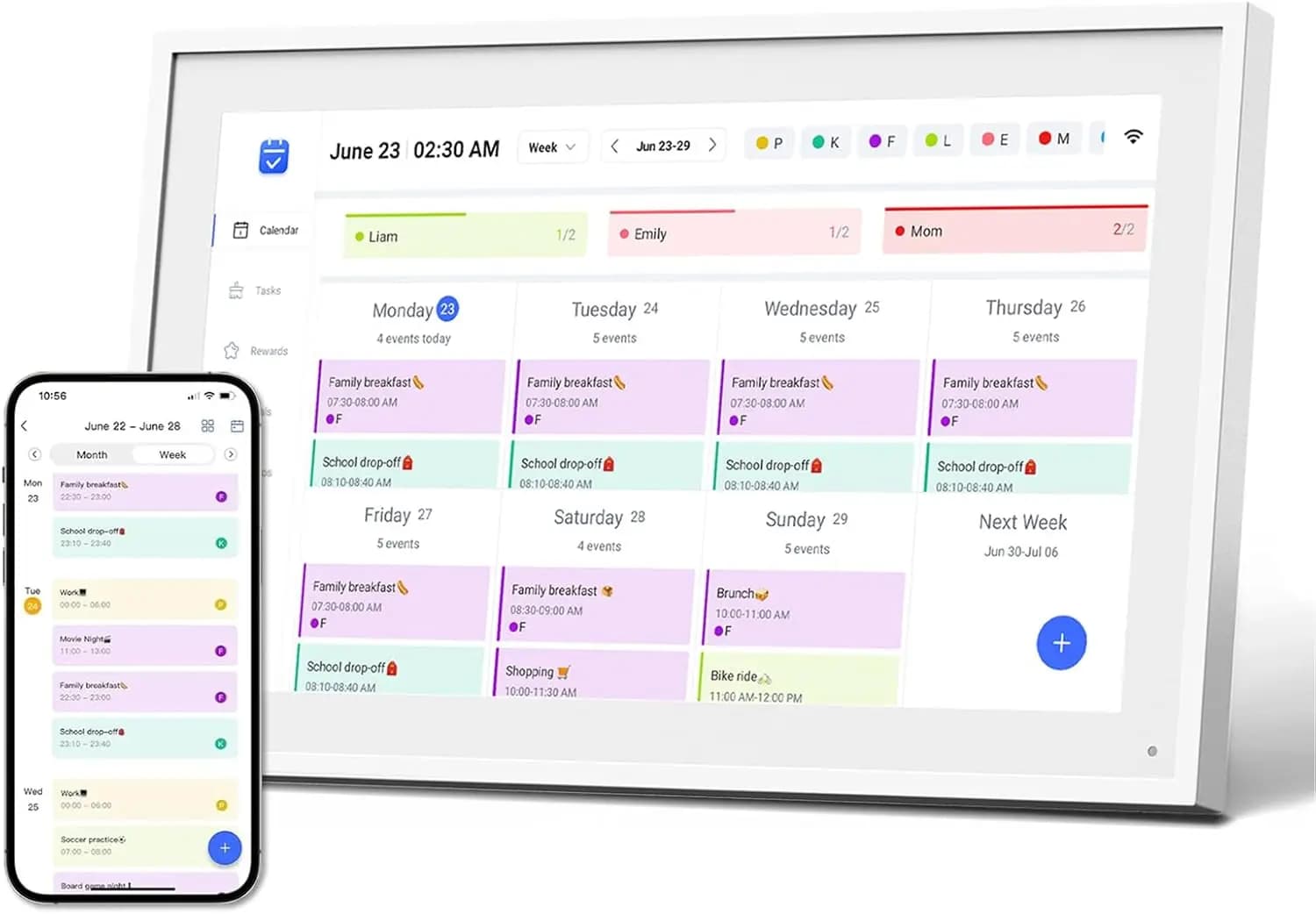 Calendario Digitale Smart Touch Screen da 10.1 Pollici con Pianificatore Pasti, Cornice Fotografica e Promemoria - Regalo Perfetto per la Famiglia