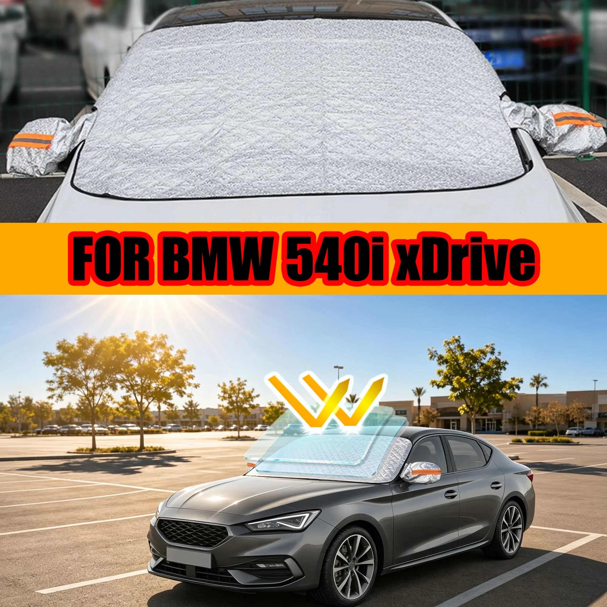 FOR BMW 540i XDrive Windshield Sunshade, UV Protection & Heat Block Cover For Car Front Window