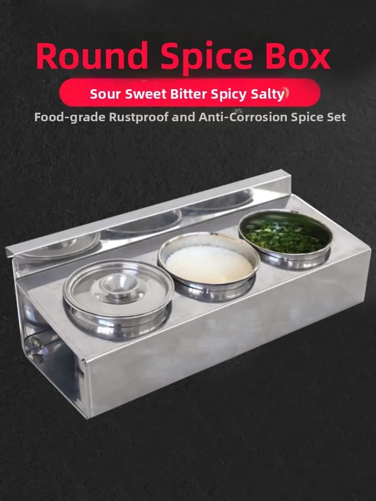Set di Barattoli per Spezie in Acciaio Inox, Contenitori per Cucina, Contenitore per Sale, Utensili da Cucina per Uso Domestico, Set Combinato di Contenitori per Spezie