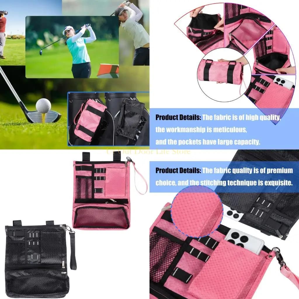 77UF Custodia per oggetti valore da golf Organizzatore per sacca da golf Tasca da golf Borsa per accessori da golf Custodia