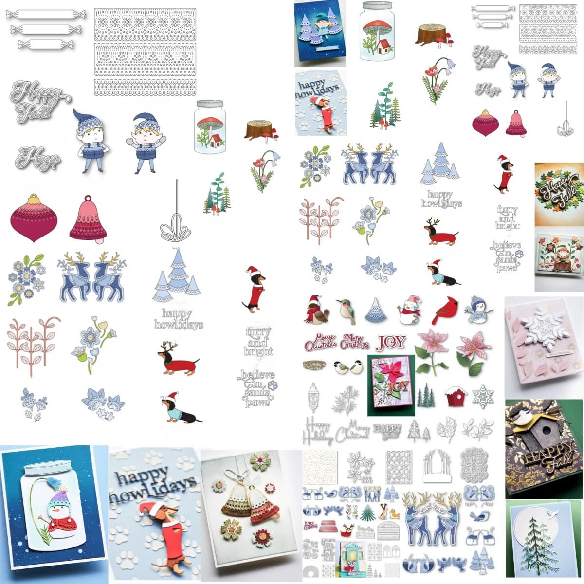 2024 Nuovo Buon Natale Cervi e Alberi Fustelle in metallo per realizzare carte Scrapbook Album di carta in rilievo Modello artigianale fai da te