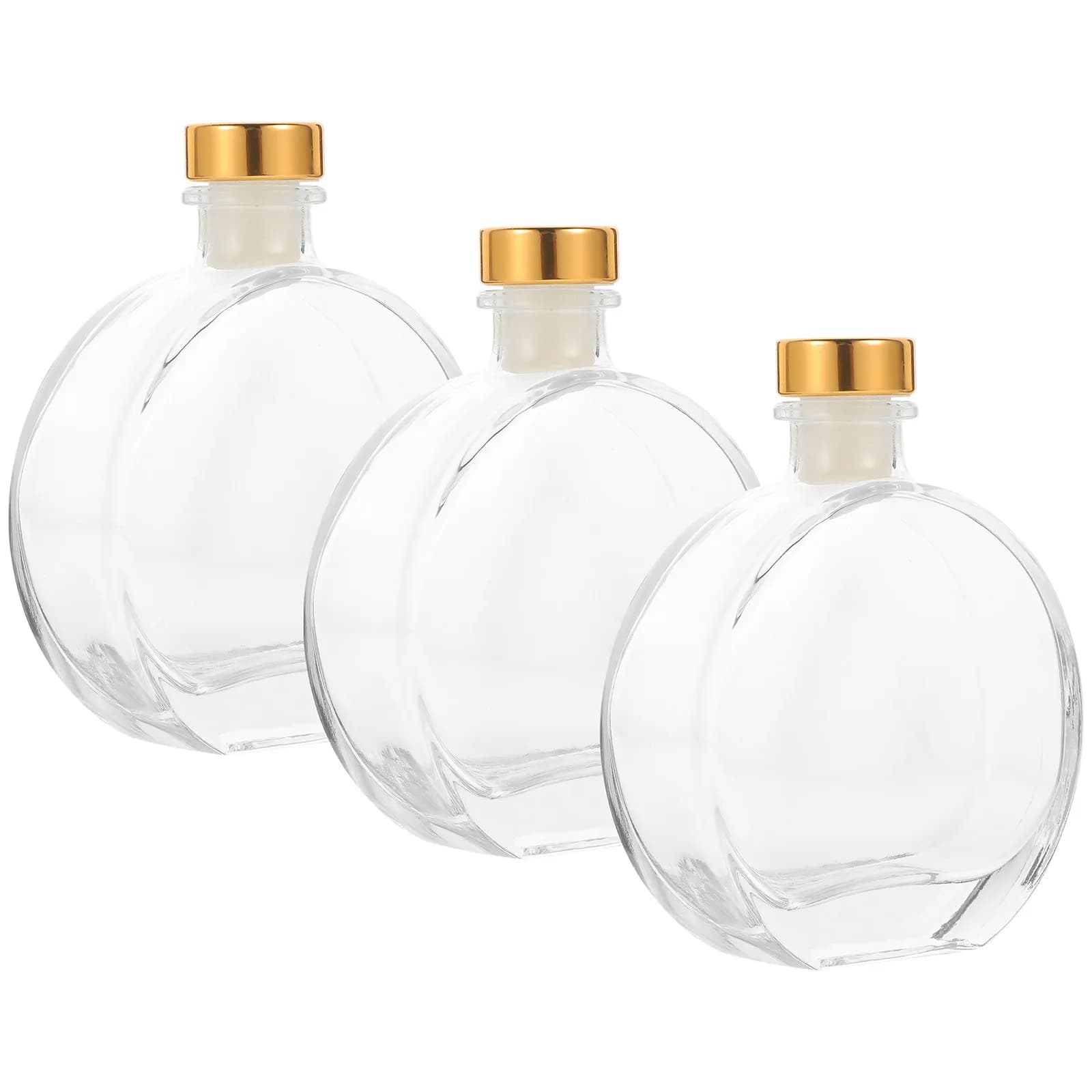 Set di 3 Bottiglie in Vetro per Diffusore di Aromi, Grande Capacità, Vuote, per Profumi e Fragranze, Ideali per Casa e Ufficio