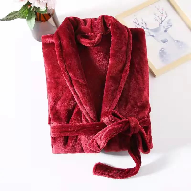 Accappatoio Invernale in Pile per Donna, Manica Lunga, Morbido e Caldo, con Cintura e Tasche, Stile Kimono, Collezione 2025