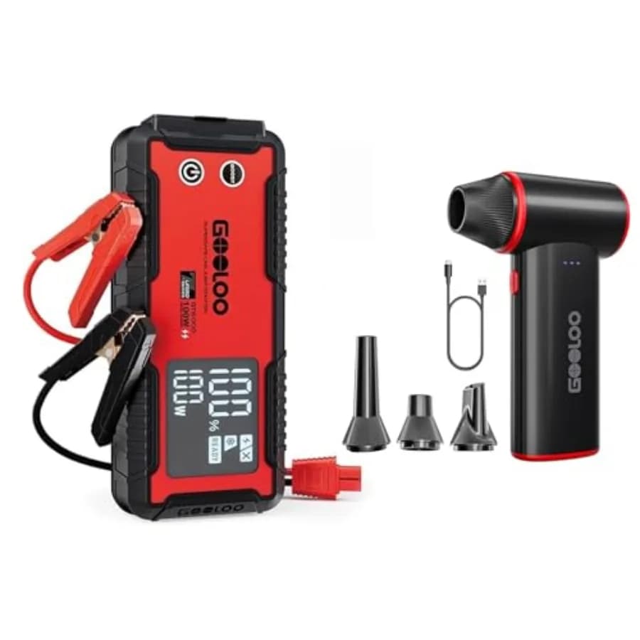 Avviatore di Emergenza 6000A GT6000 e Compressore d'Aria F3 150000RPM per Pulizia