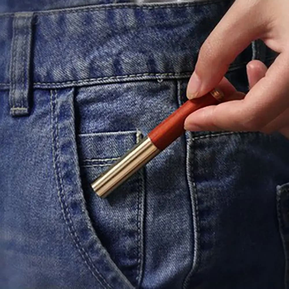 Penna tascabile in ottone metallo moda Mini penna stilografica in legno di sandalo Penna gel ad asciugatura rapida Ufficio aziendale