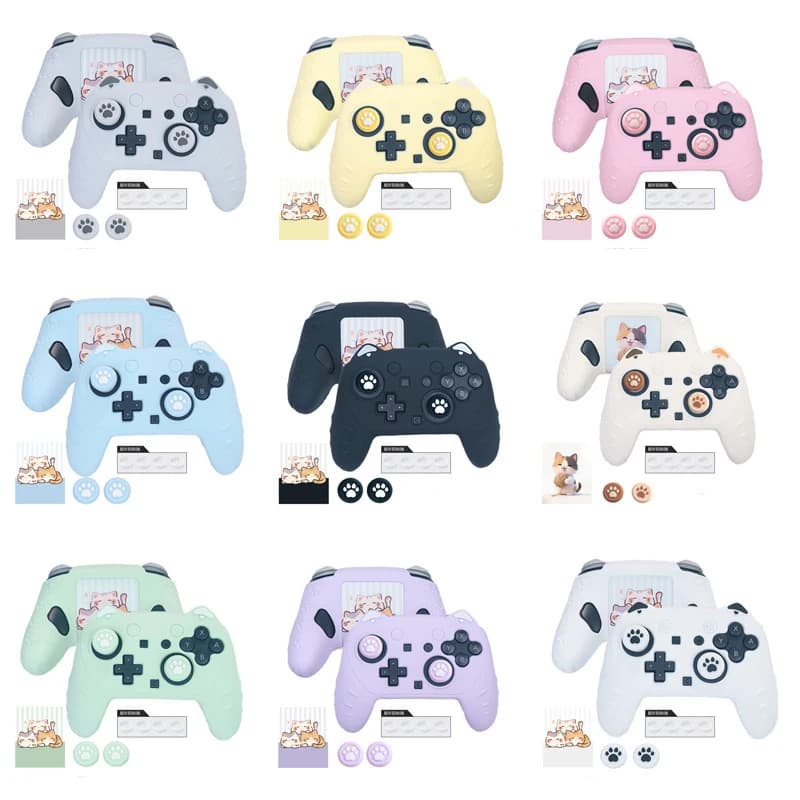 New Cat Paw Silicone Soft Shell Gamepad Sticker Skin For Switch 2 Pro/NS2 Pro Game Controller Case Thumb Stick Grip Cap Cover