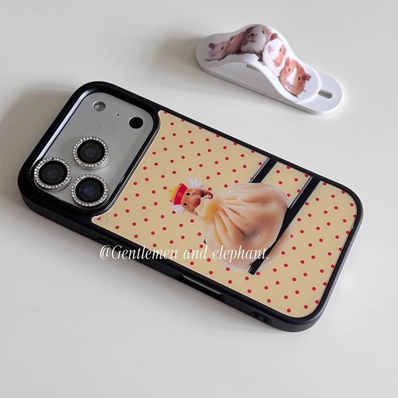 Korean Ins Xiaolongbao Guinea Pig Phone Case For iPhone 17 Air 16 Pro Max 15 14 Plus 13 12 11 Shockproof Silicone Back Cover