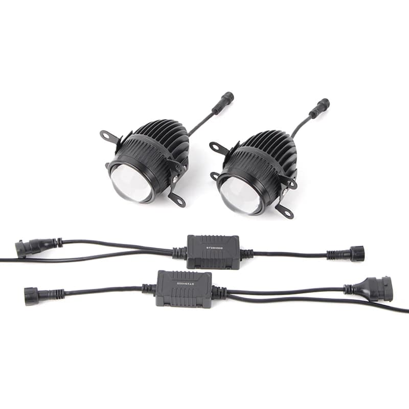 Fendinebbia universale H11 3 colori Bianco Giallo Bianco caldo Lente per proiettore Bi Led Fascio alto/basso Mini fendinebbia Faro a LED
