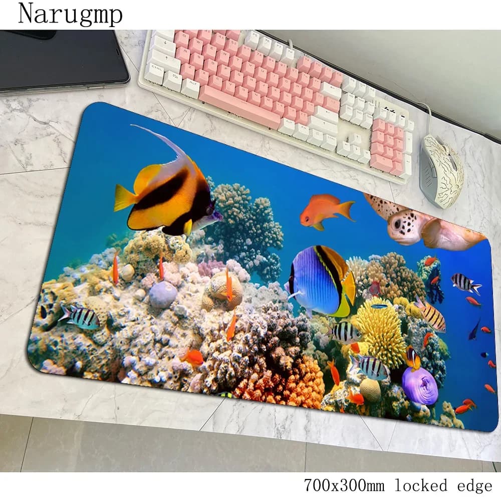 Fish Mousepad Gamer Coral 800x400mm Gaming Mouse Pad Adorable Notebook Butterflyfish Accessories Padmouse Ergonomic Mat