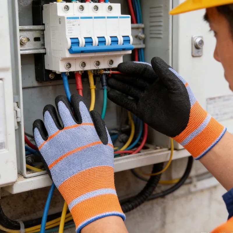 Guanti Protettivi da Lavoro in Lattice Espanso Traspiranti Antiscivolo Resistenti all'Usura Adatti per Riparazioni Auto