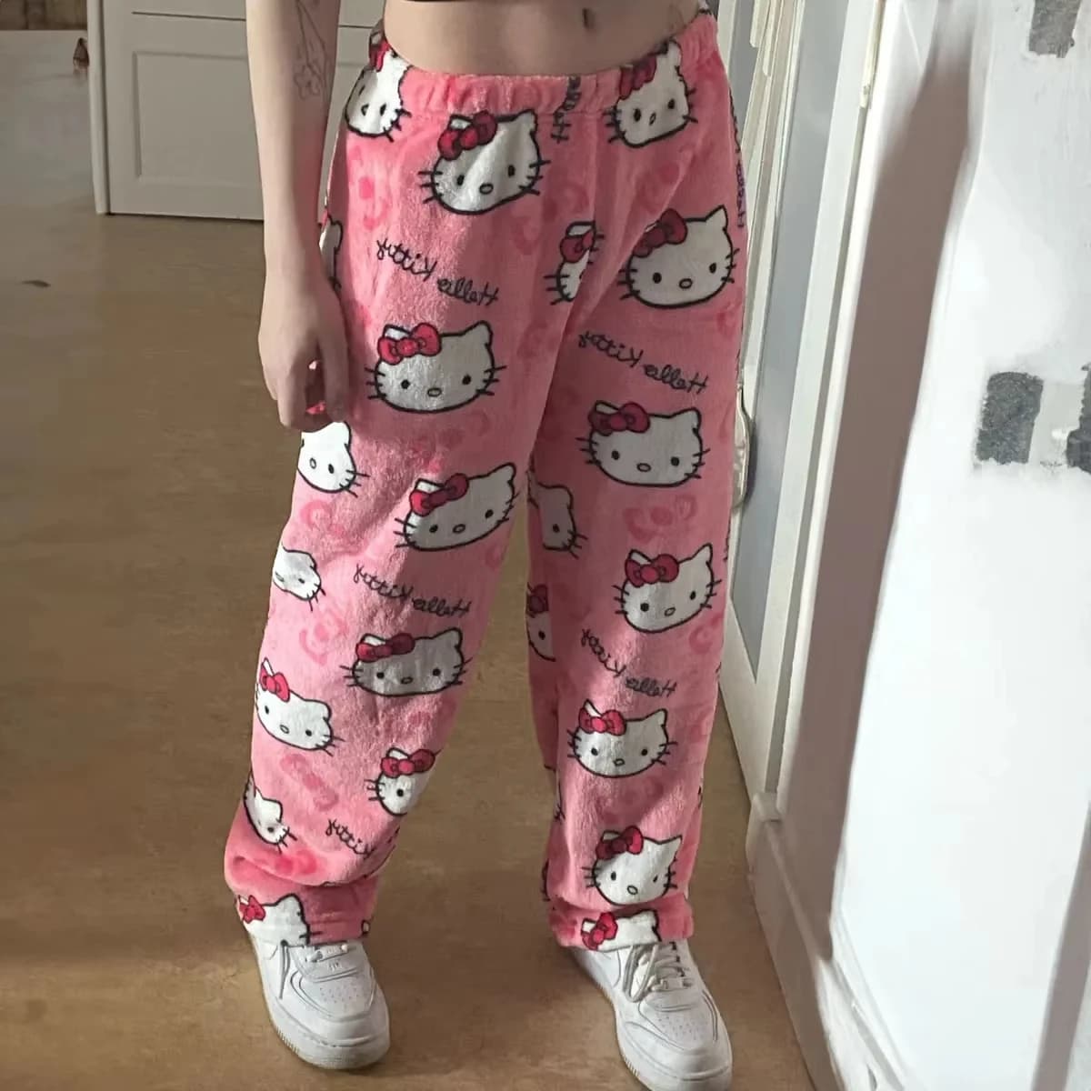 Y2K Hello Kitty Cute Pajamas Pants Sanrio Anime Womens Pajama Pants Cartoon Couple Home Sleepwear Trousers Leisure Home Clothing