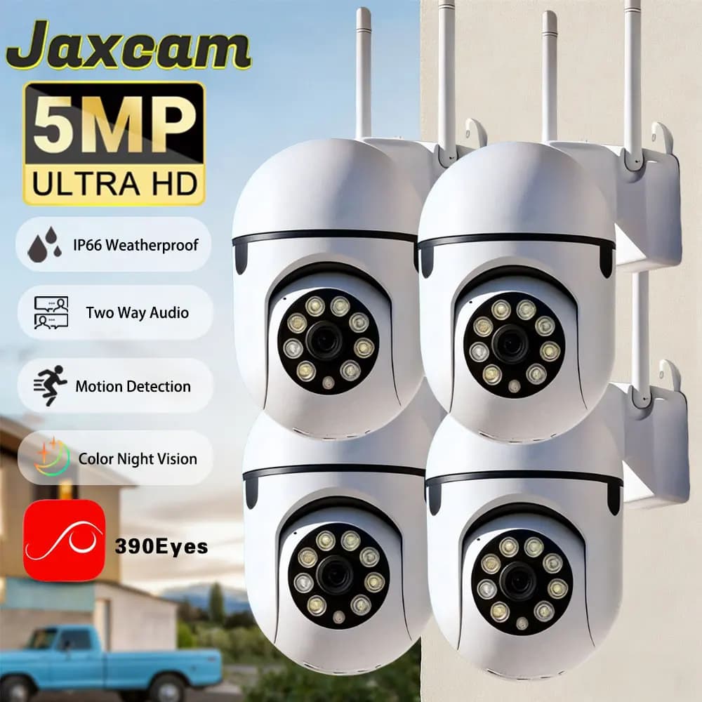 Telecamera IP PTZ WiFi 2K 5MP per Interni con Visione Notturna a Colori HD, Audio Bidirezionale e Tracciamento Automatico