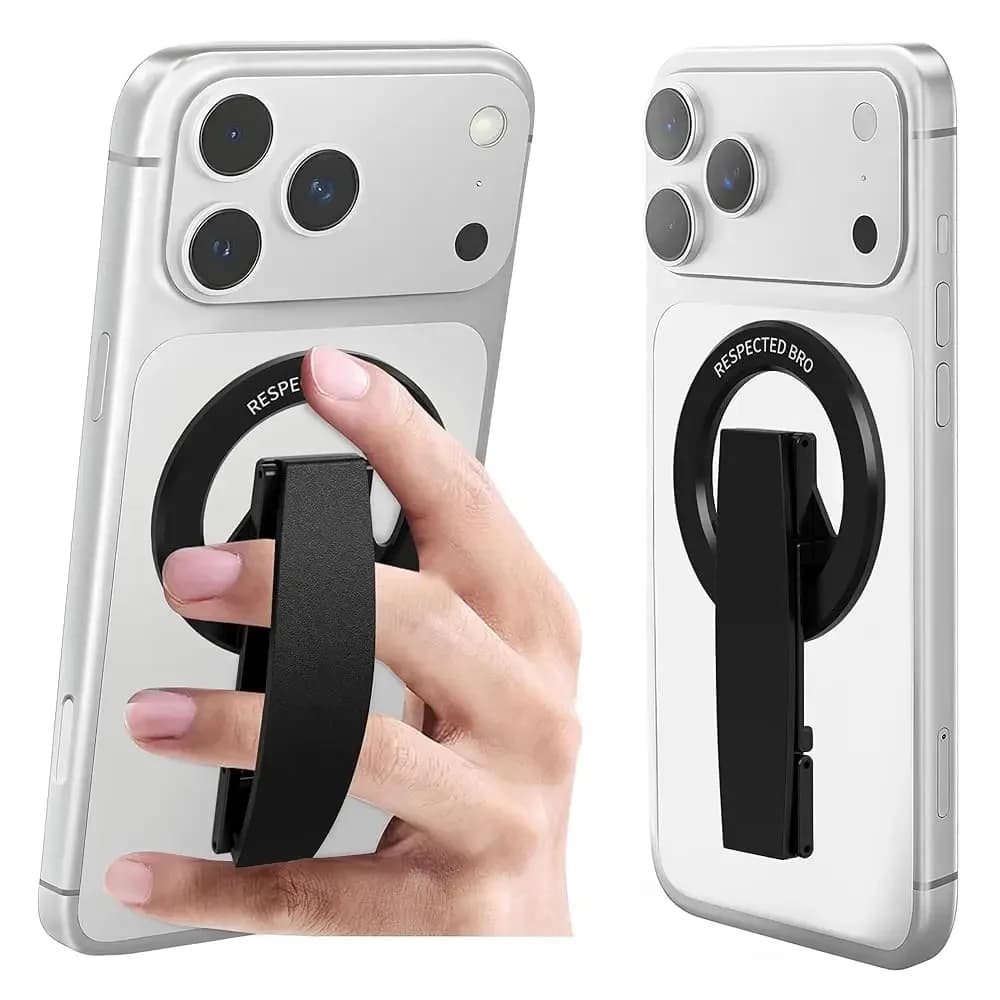 RESPECTED-BRO-Magnetic-Phone-Grip-Stand, Supporto ad anello magnetico per telefono con cinturino in silicone, compatibile con i