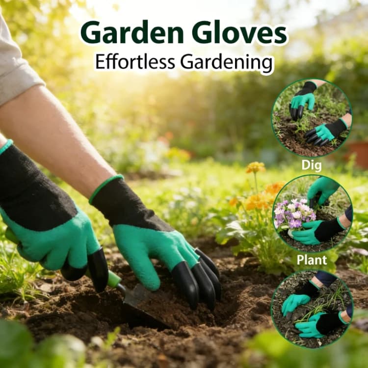 Guanti da Giardino con Artigli in Plastica ABS, Guanti Resistenti e Impermeabili in Lattice per Scavare e Piantare, per Lavori all'Aperto