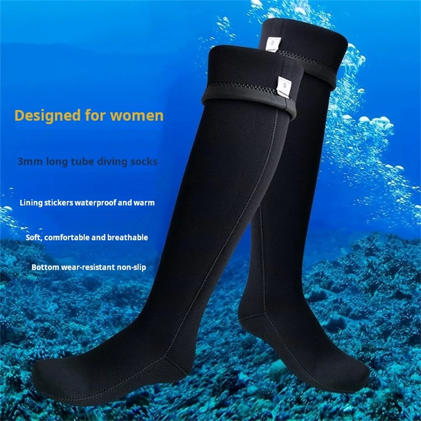 3 mm long neoprene long tube waterproof sub socks for men Surf Nuoto Snorkeling Hot Non-slip Beach Socks for men