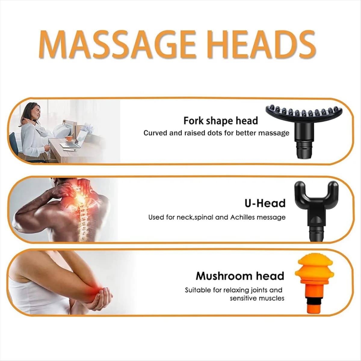 ,2025-Electronicae{ Massage gun handles, Replaceable massage gun accessories 9 different deep tissue muscle massage heads
