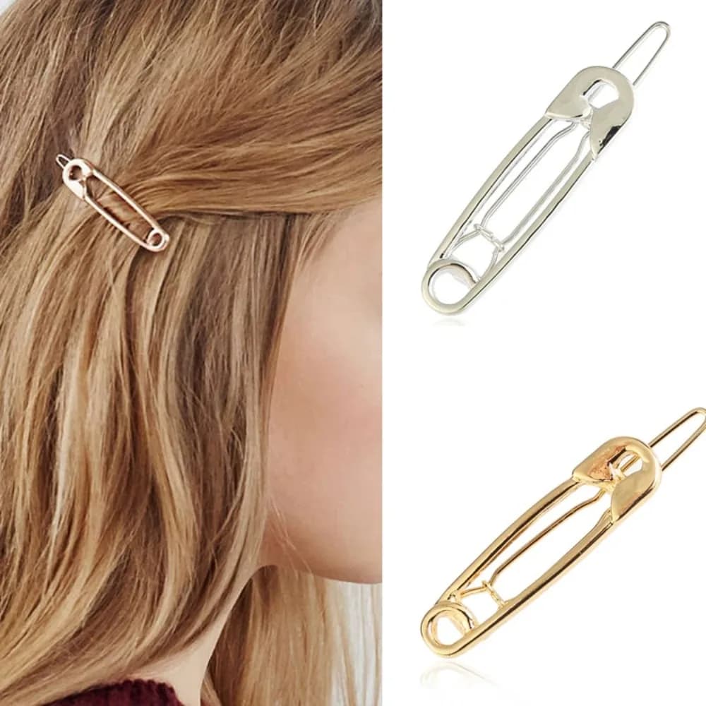 2/4 Pezzi Fermagli per Capelli a Spilla Dorati e Argentati alla Moda, Fermagli di Sicurezza per Donne, Mollette per Capelli per Ragazze