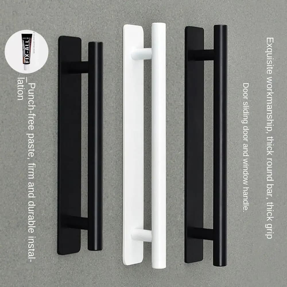 Maniglia per porta in lega di alluminio di moda Maniglia per porta scorrevole autoadesiva senza punzonatura Hardware Porta multifunzionale per manubrio