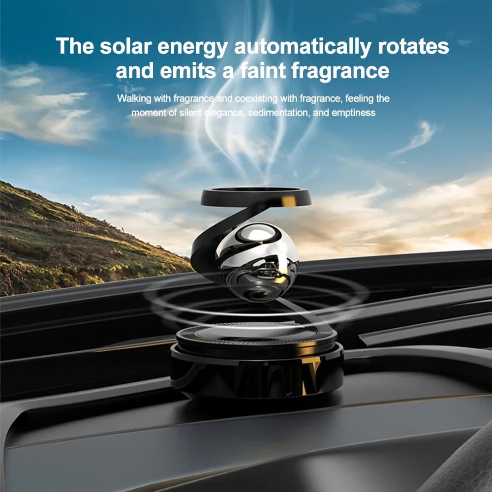 Solar Car Rotating Aromatherapy Perfume Diffuser Levitation Auto Lasting Fragrance Air Purifier Interior Accessory