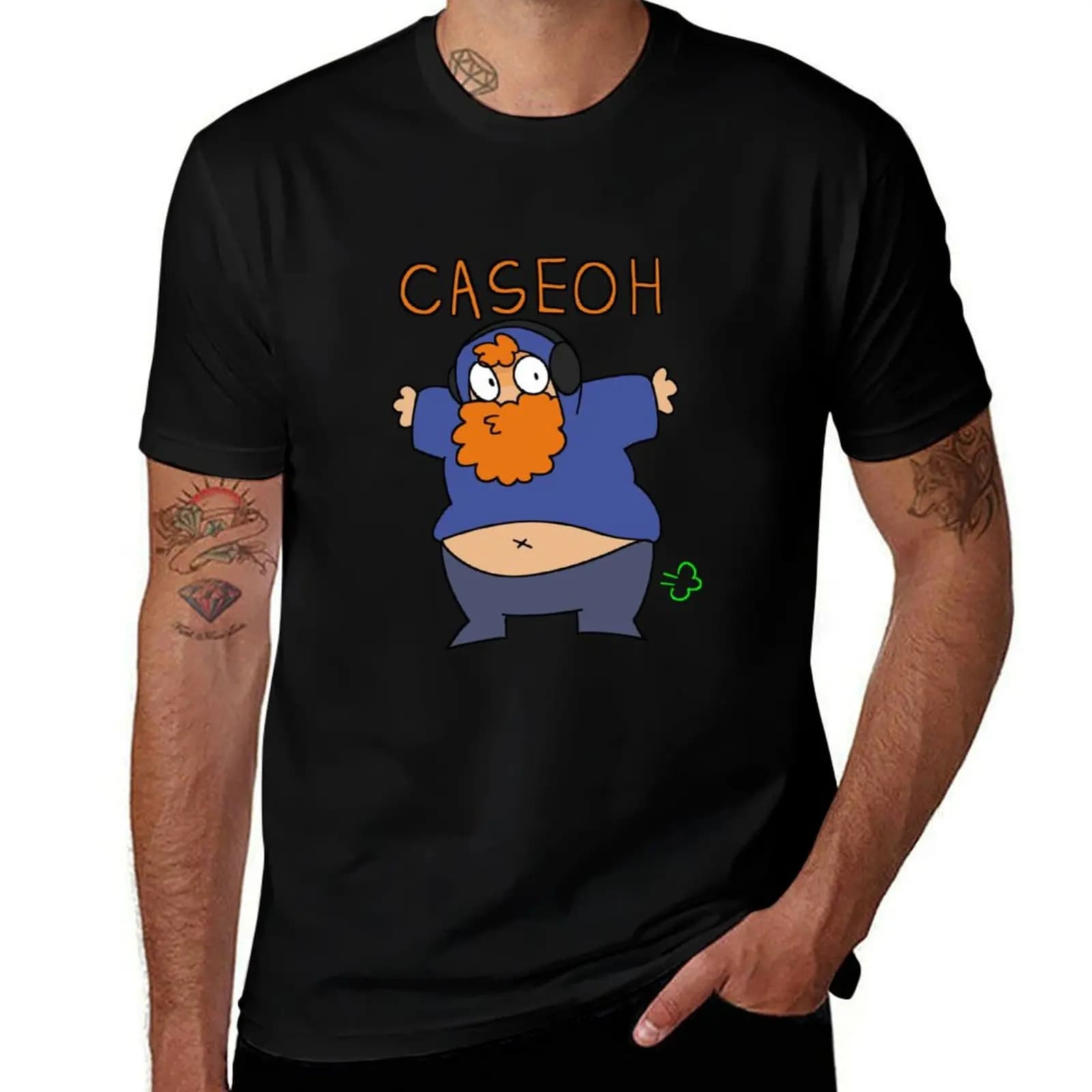 caseoh T-shirt T-shirt graphic vintage Clothing black heavy men's shirts