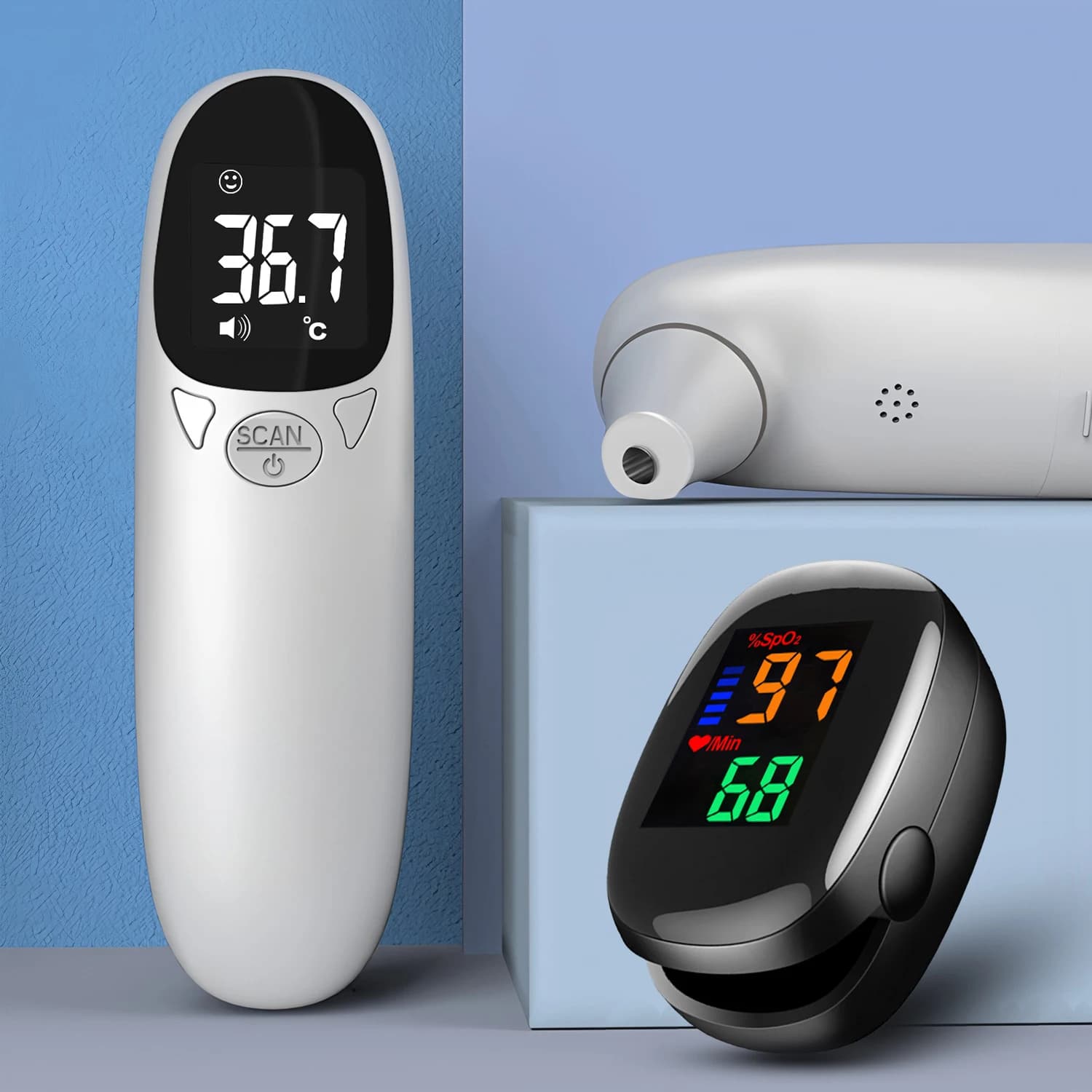 Medical Infrared Thermometer Digital Non-contact Body Thermometer for Child Adult Fever Measure Tool Or LED Mini Pulse Oximeter