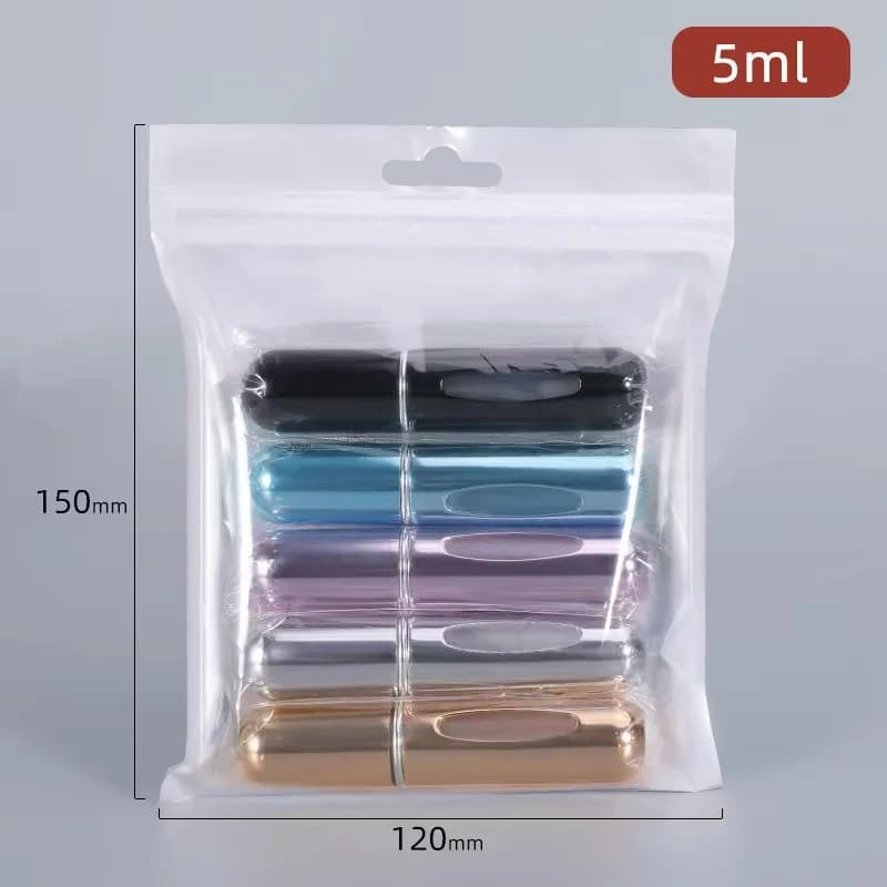 5Pcs 5ML Portable Mini Refillable Perfume Atomizer Bottle Refillable Spray Scent Pump Case Empty Container Tools