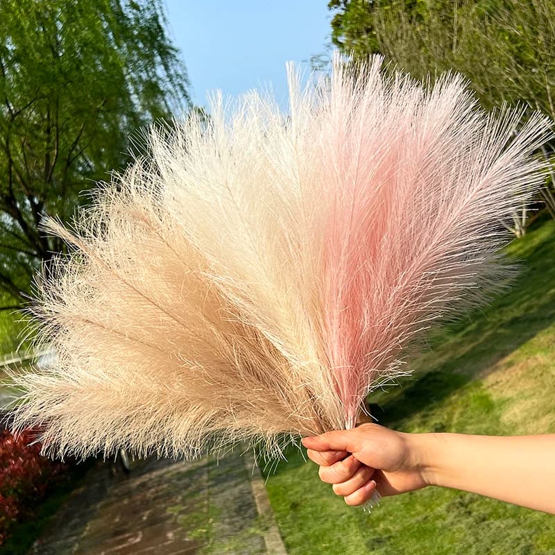 42CM 50/100PCS Fluffy Pampas Grass Boho Artificial Reed Plants for Wedding Home Party Indoor Decor DIY Vase Accessory