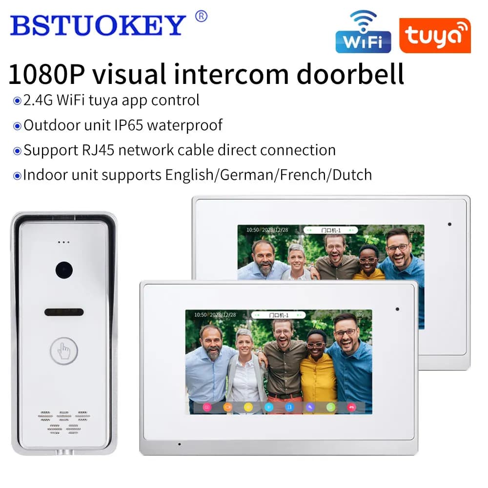 7 pollici Touch Screen Tuya Smart 1080P Wifi videocitofono per appartamento citofono casa campanello apriporta in metallo