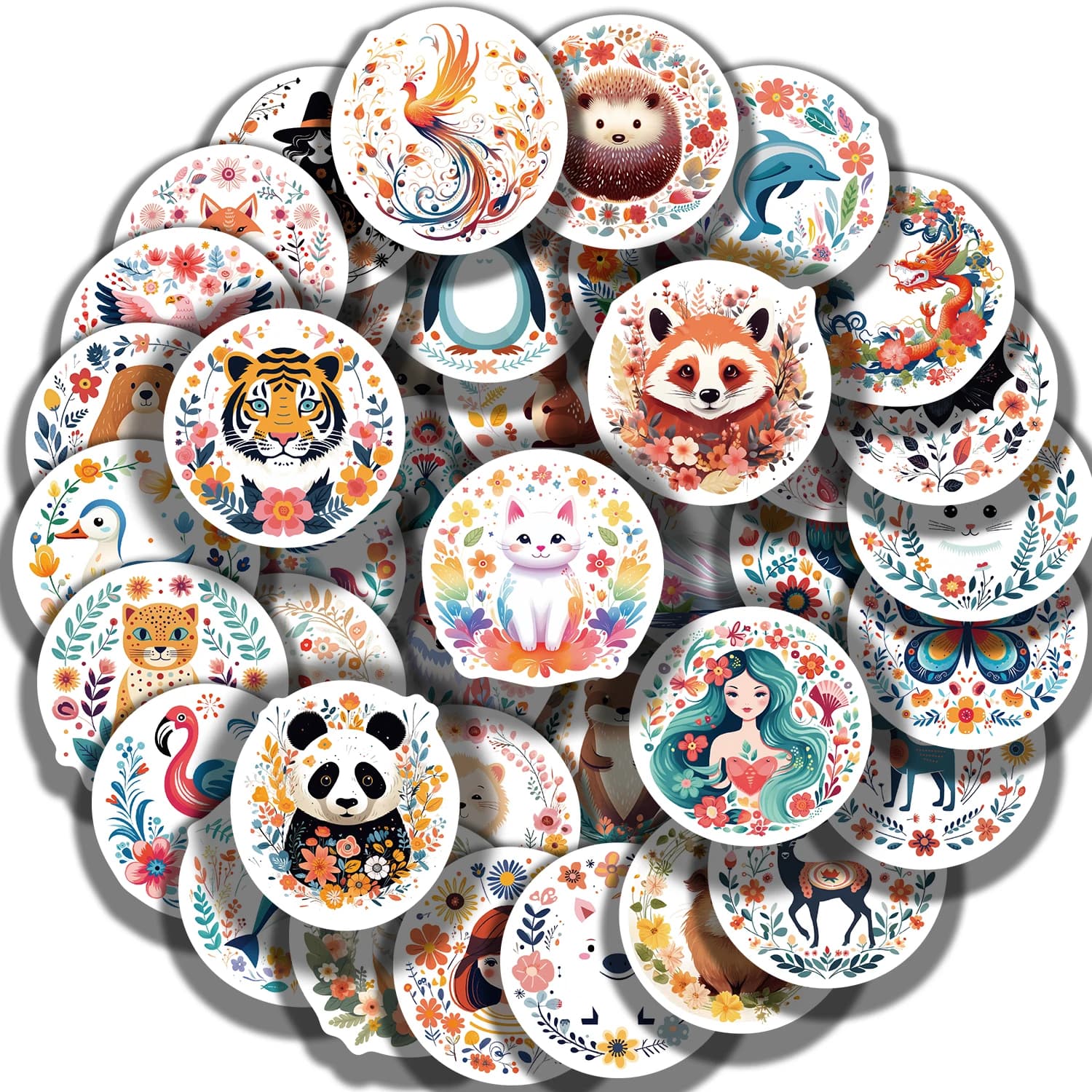 50pcs Jungle Zoo Wild Animal Stickers for Kids Boys Girl Baby Person Sticker Notebook Water Bottle Luggage Laptop Phon