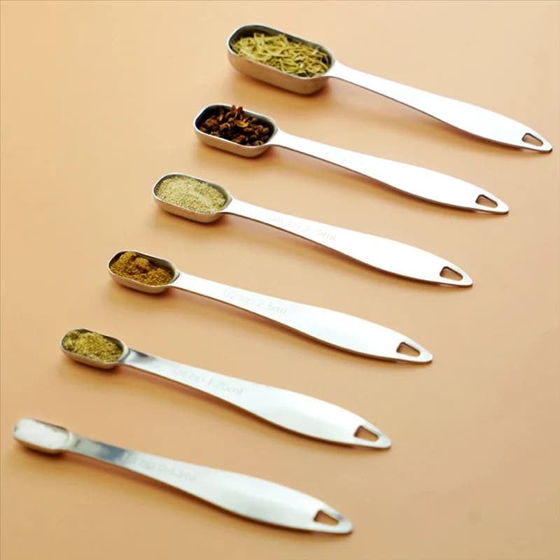 AS94-Set di cucchiai dosatori Cucchiaio per condimenti con set di cucchiai dosatori in scala Set di cucchiai dosatori per spezie in acciaio inossidabile Gadget da cucina