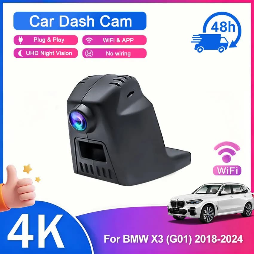 Night Vision Dash Cam 2160P Video Recorder Car Auto Vehicle DVR Camera G-Sensor Camera Car DVR For BMW X3 M (G01) 2018-2024