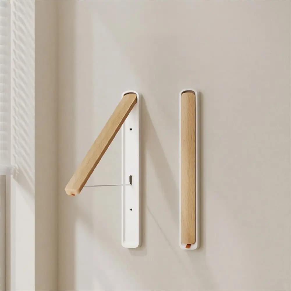 Stendibiancheria pieghevole in materiale di alluminio, multifunzionale, senza installazione di trapano, appendiabiti invisibile, palo estensibile