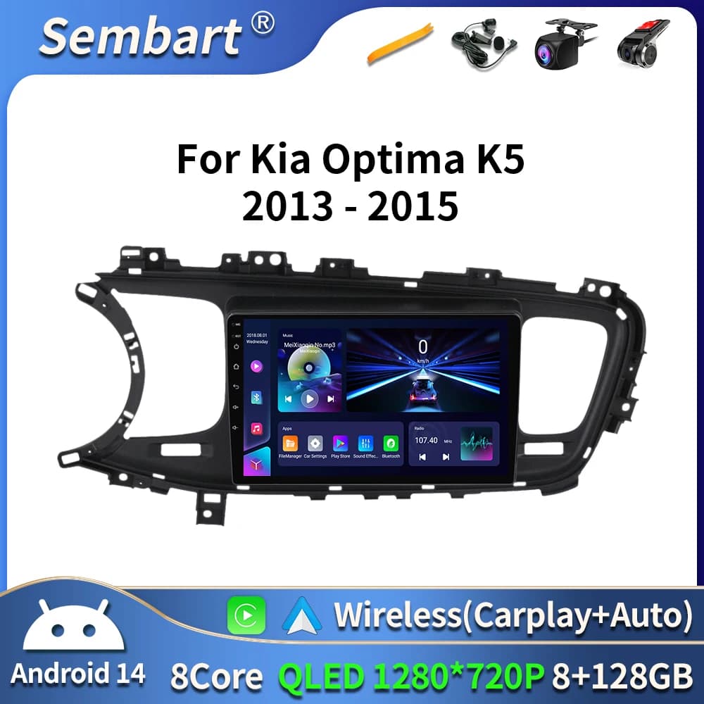 Autoradio 4G Carplay Android Auto per KIA Optima K5 Android all-in-one 2013 - 2015 Lettore multimediale Navigazione GPS Stereo BT
