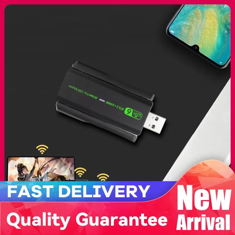 Adattatore USB WiFi 6 compatibile con Bluetooth 5.3 Dongle 2 in 1 Mini dongle USB WiFi da 900 Mbps Doppie antenne da 3DBi per PC/laptop/desktop