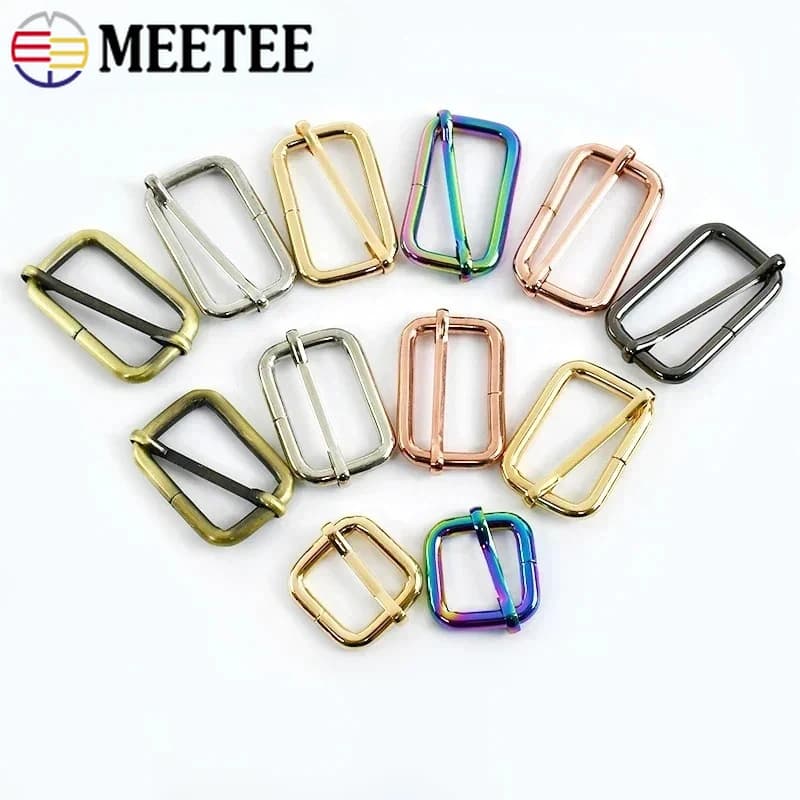 10 Pezzi Meetee Fibbie Metalliche 13-50mm, Chiusura a Scorrimento Tri-glide, Fibbia ad Anello Regolabile per Cinghie, Collari per Animali Domestici, Accessori Fai da Te