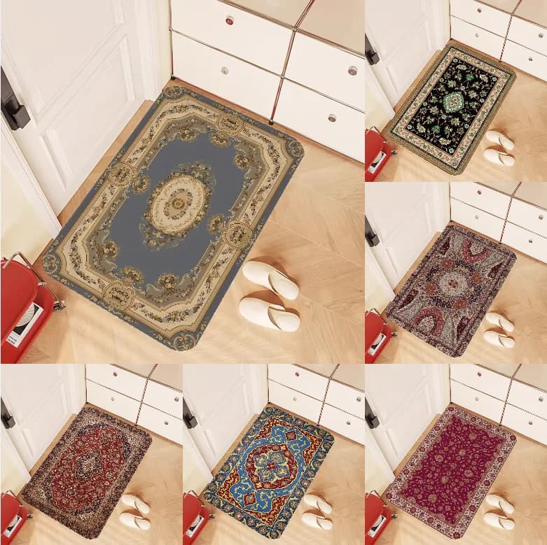 Tappeto antiscivolo vintage in stile persiano adatto per ingressi, divani, bagni, camere da letto e decorazioni per tappeti del soggiorno
