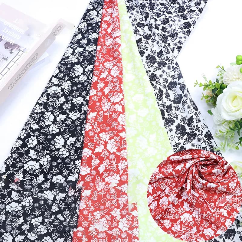 Tessuti da stampa in chiffon di poliestere opaco con carta rotta in tessuto battuto semplice con stampa di camicie eleganti di nuova moda