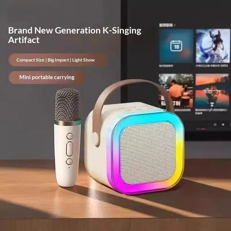 Altoparlante Karaoke Bluetooth Wireless Portatile K12, Set Mini Speaker per Canto Familiare, Regalo per Bambini