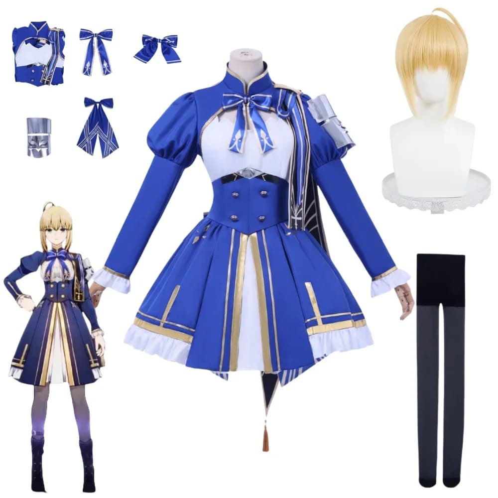 Saber Cosplay Costume and Wig from Honkai Star Rail, Custom for Halloween and Female Role Games
