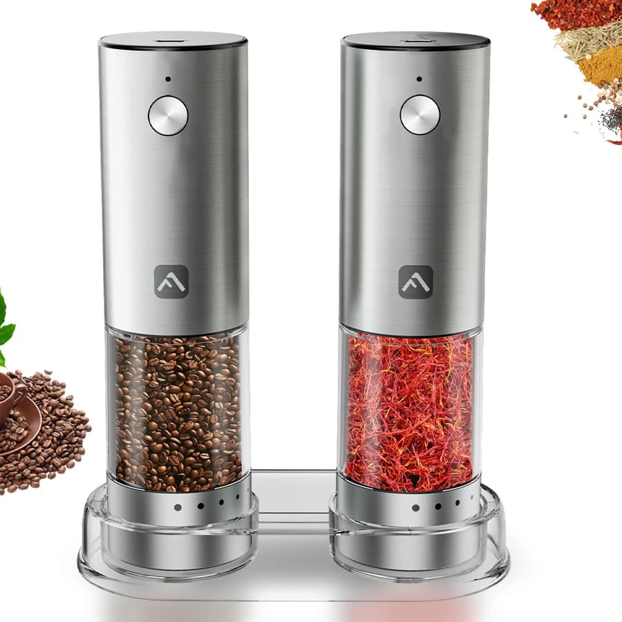 Nuovo Milepoint Set macinapepe elettrico per sale e pepe condimenti macina spezie LED Light 5-Mode ricaricabile 2 pezzi strumento di cottura da cucina