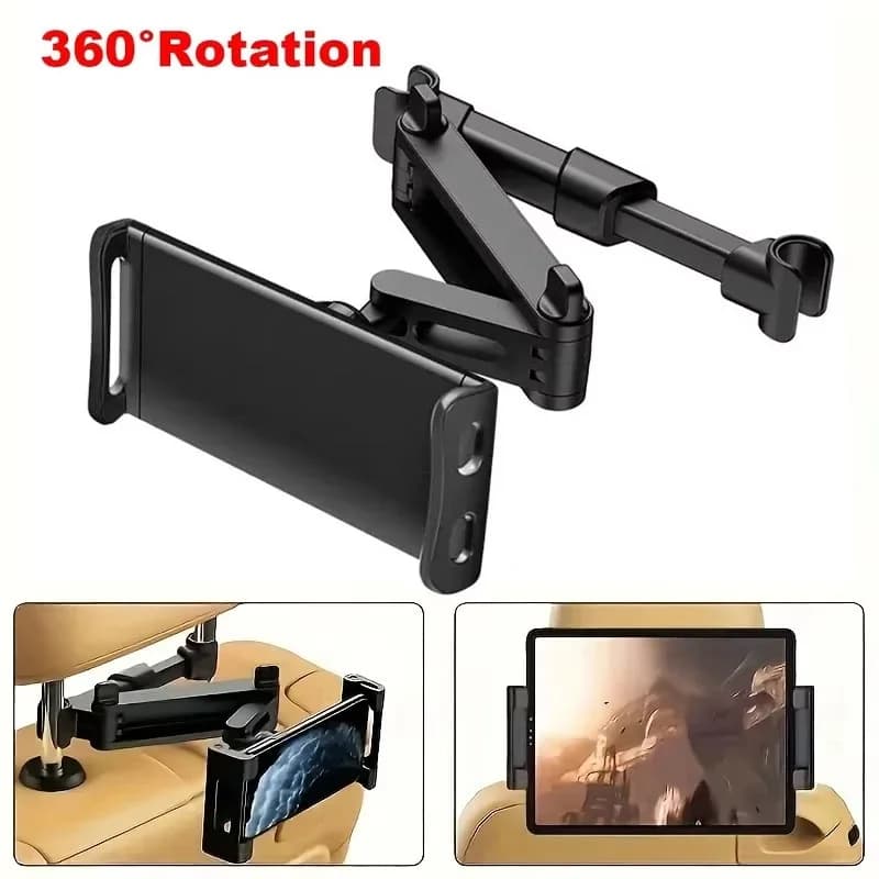 Supporto Telescopico per Telefono da Auto da Applicare sul Poggiatesta Posteriore, Rotazione a 360° ° Supporto Girevole per Sedile Posteriore Auto, Staffa Universale per Poggiatesta, Accessori